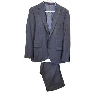 Bartorelli Napoli Abito Sartoriale‎ Men's Gray Plaid Super 130s Wool Suit 54R